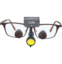 L2SW mounted on loupes with filter